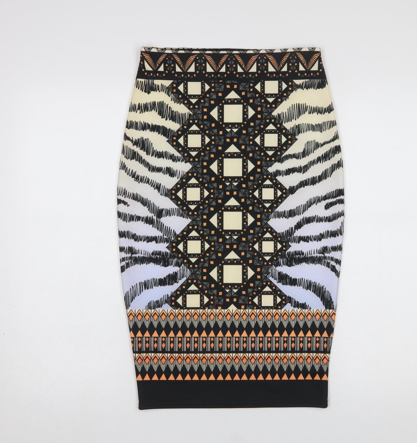 River Island Womens Multicoloured Geometric Stretch Pencil Skirt Size 8