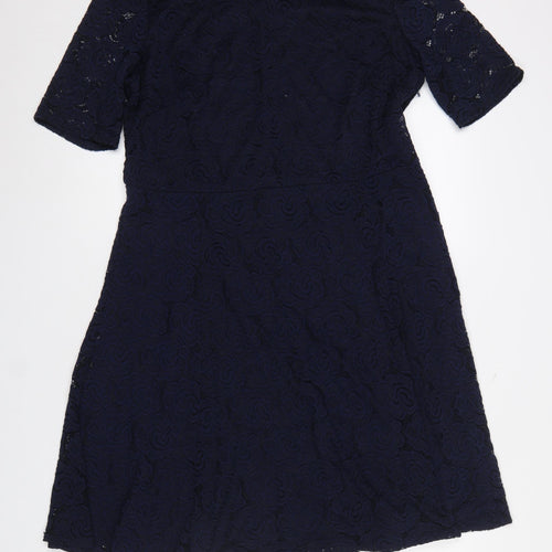 Wallis Women’s Blue Lace A-Line Knee Length Dress Size 18