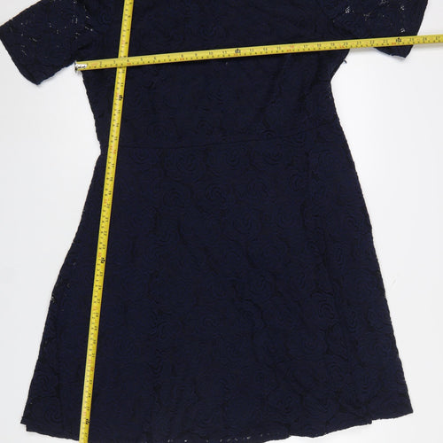 Wallis Women’s Blue Lace A-Line Knee Length Dress Size 18