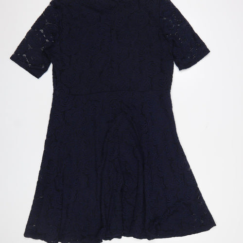 Wallis Women’s Blue Lace A-Line Knee Length Dress Size 18