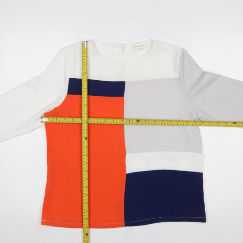 Marc Angelo Women's Multicoloured Colourblock 3/4 Sleeve Blouse Size P