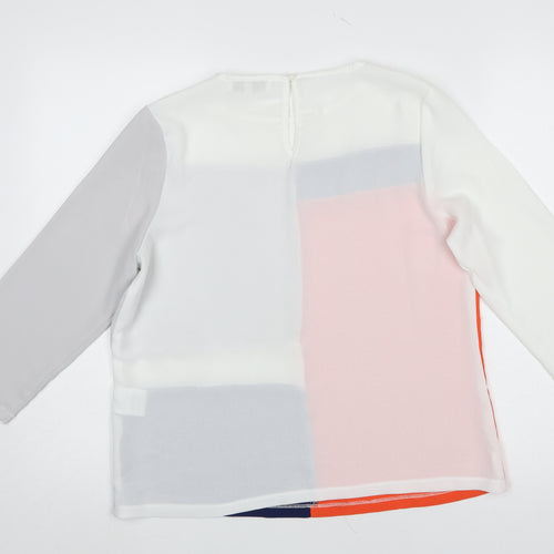 Marc Angelo Women's Multicoloured Colourblock 3/4 Sleeve Blouse Size P