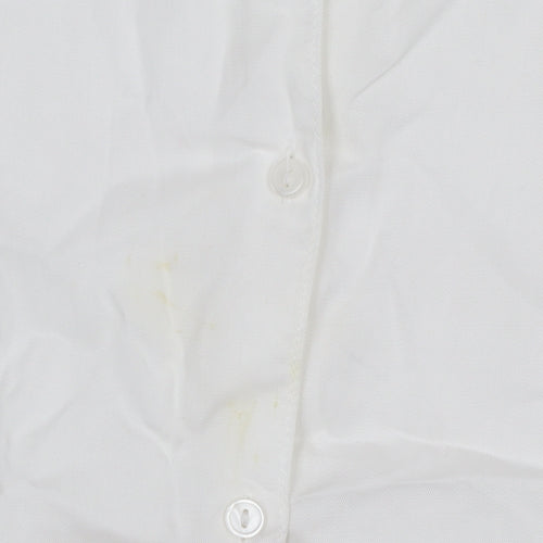 Massimo Dutti Women's White Button-Up Lyocell Shirt Size 10