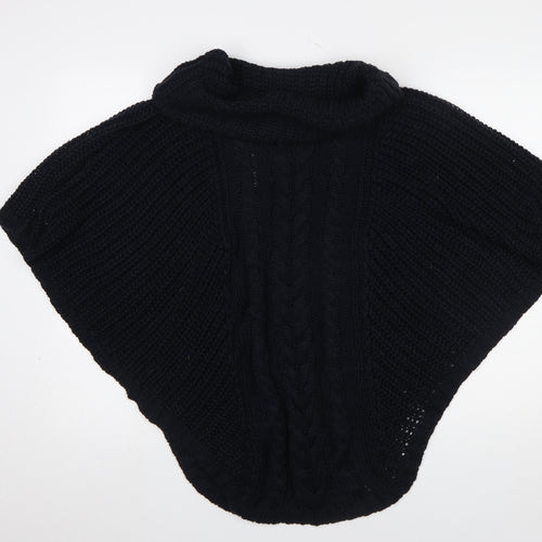 Accessorize Women Black Knit Cowl Snood Shawl M/L Winter Wool Blend