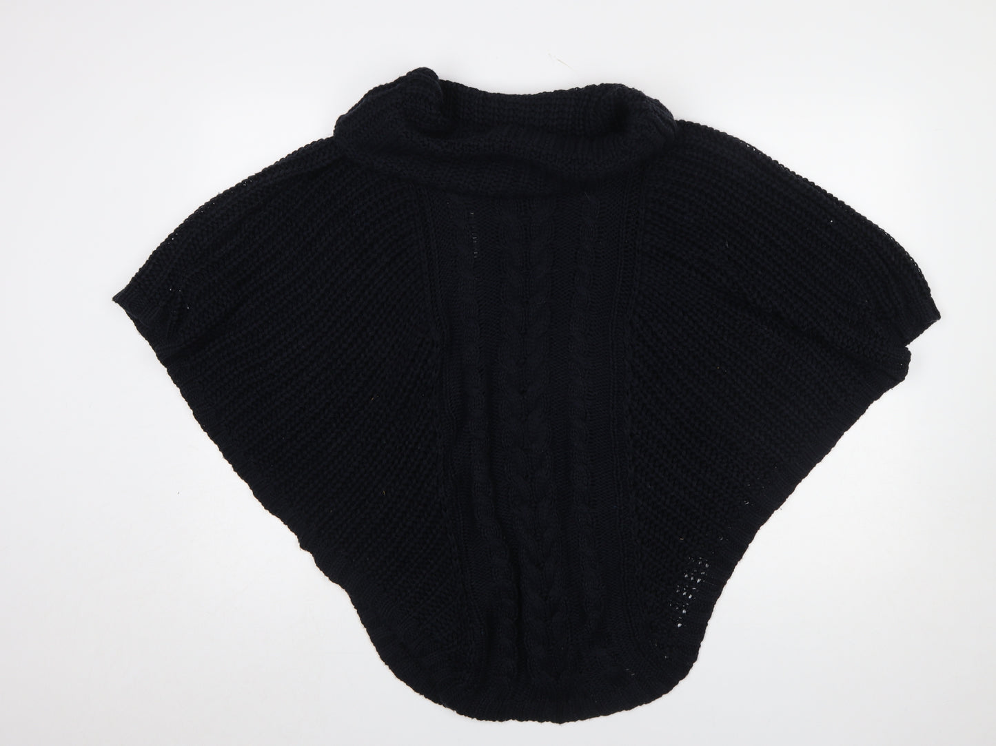 Accessorize Women Black Knit Cowl Snood Shawl M/L Winter Wool Blend