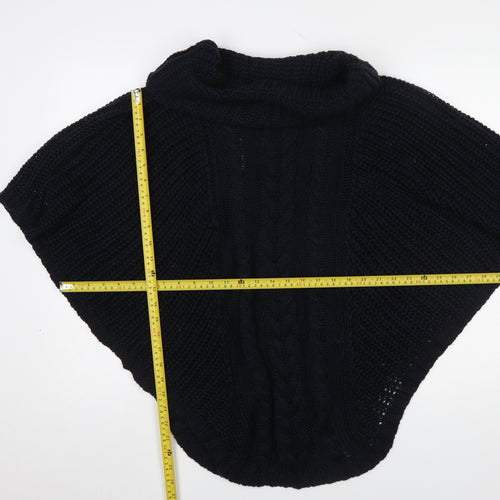 Accessorize Women Black Knit Cowl Snood Shawl M/L Winter Wool Blend