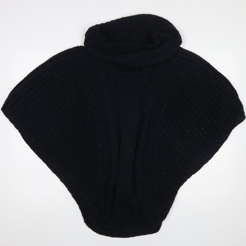 Accessorize Women Black Knit Cowl Snood Shawl M/L Winter Wool Blend
