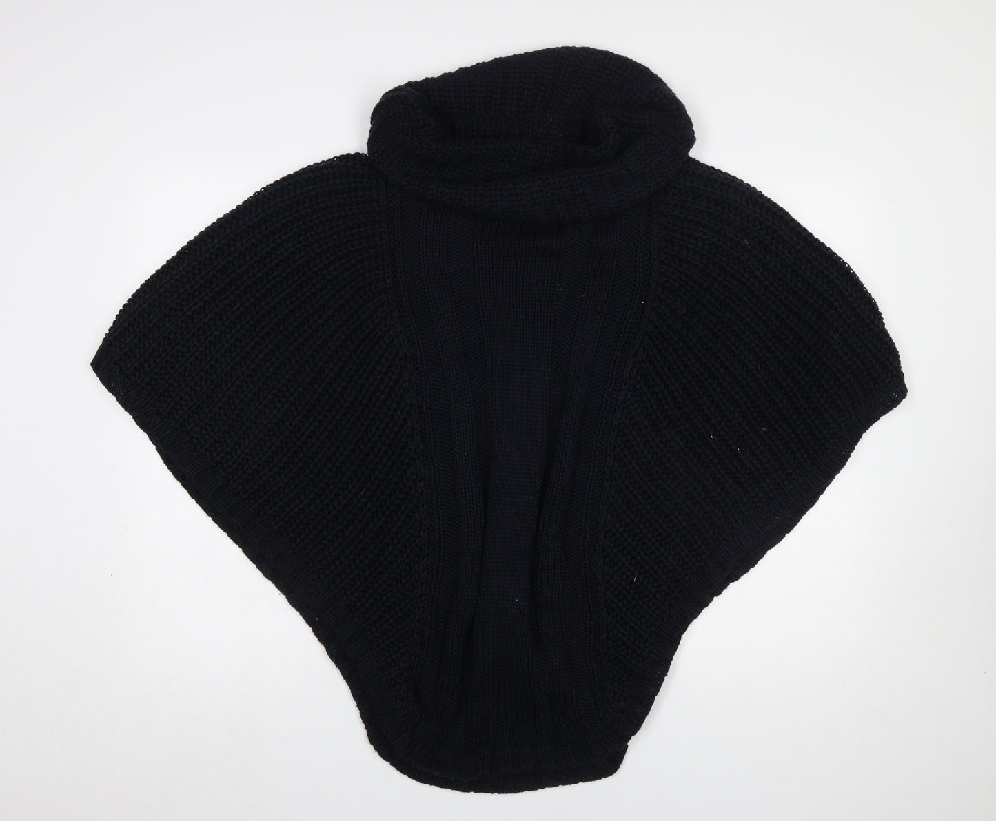 Accessorize Women Black Knit Cowl Snood Shawl M/L Winter Wool Blend