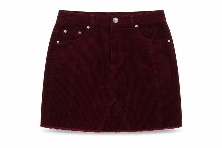Miss Selfridge Women’s Red Corduroy Mini Skirt UK 8 Mid Rise