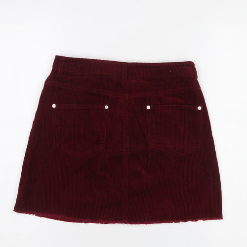Miss Selfridge Women’s Red Corduroy Mini Skirt UK 8 Mid Rise