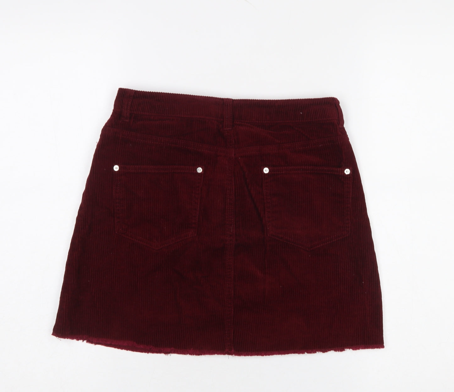 Miss Selfridge Women’s Red Corduroy Mini Skirt UK 8 Mid Rise
