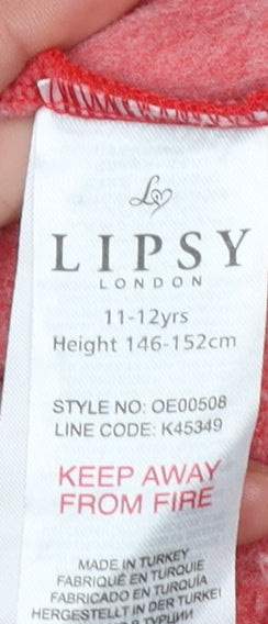 Lipsy Girls Red Sequin Penguin Christmas Pullover Sweatshirt 11-12 Years