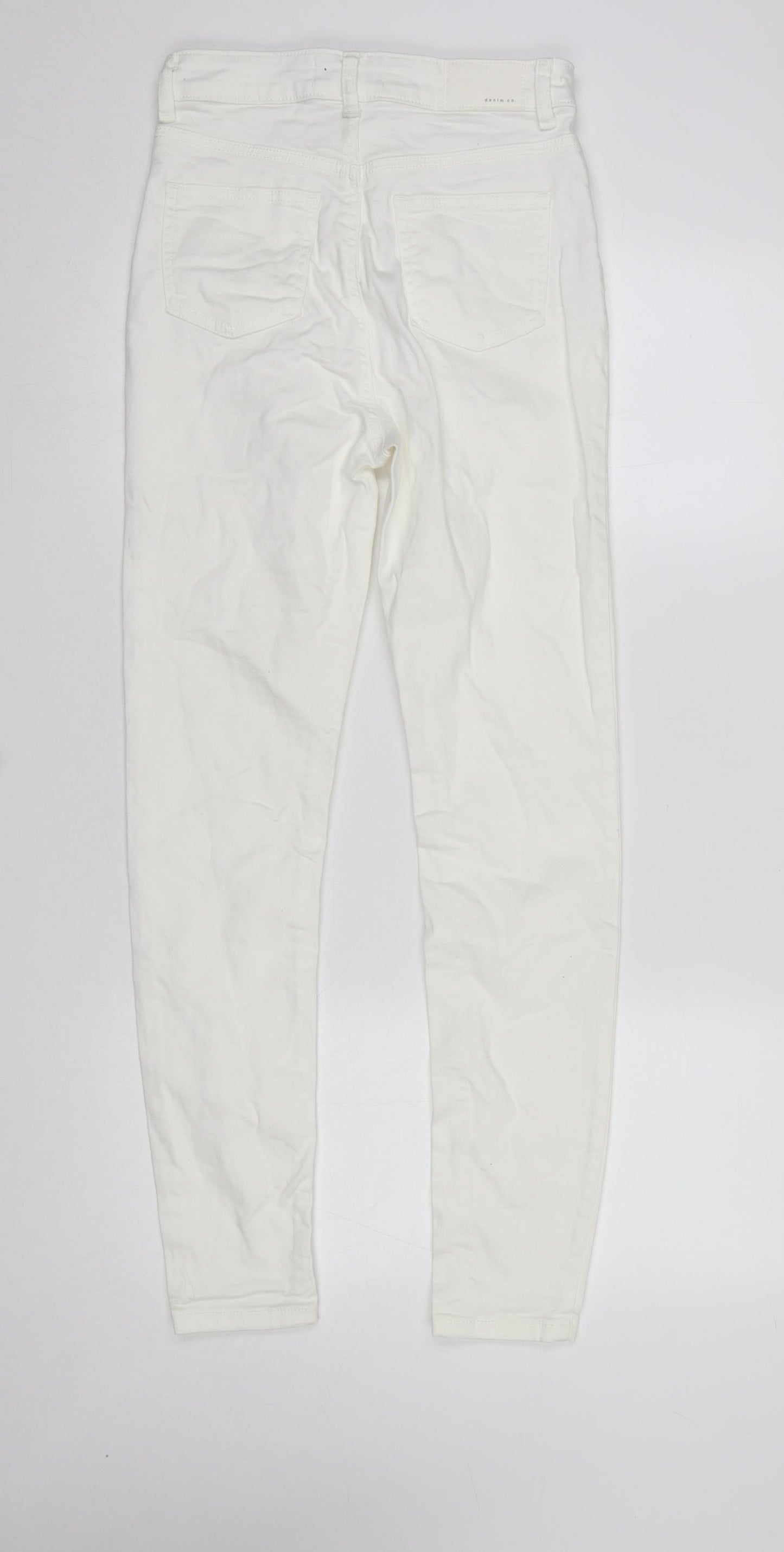 Primark Women White Skinny Jeans Size 6 High Rise Stretch Denim