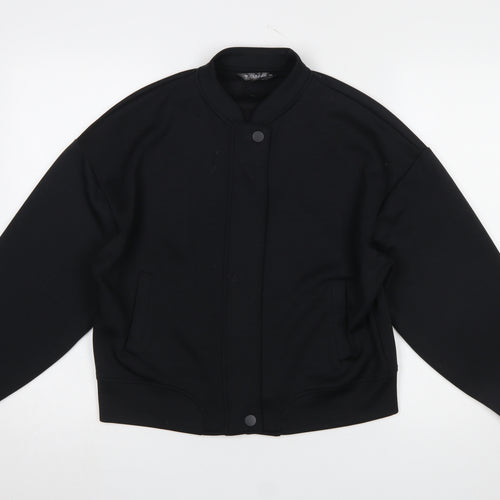 Dunnes Stores Women's Black Small Full Zip Sweatshirt with Snap Closure