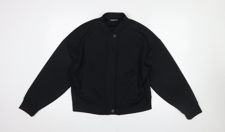 Dunnes Stores Women's Black Small Full Zip Sweatshirt with Snap Closure