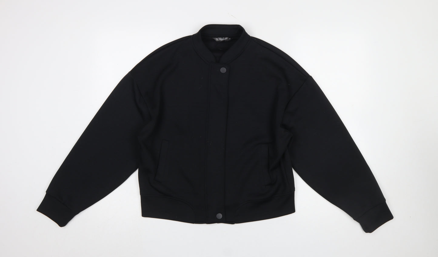 Dunnes Stores Women's Black Small Full Zip Sweatshirt with Snap Closure