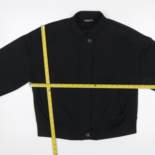 Dunnes Stores Women's Black Small Full Zip Sweatshirt with Snap Closure