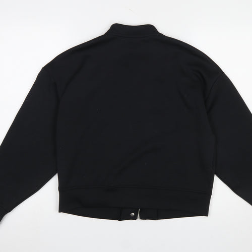 Dunnes Stores Women's Black Small Full Zip Sweatshirt with Snap Closure
