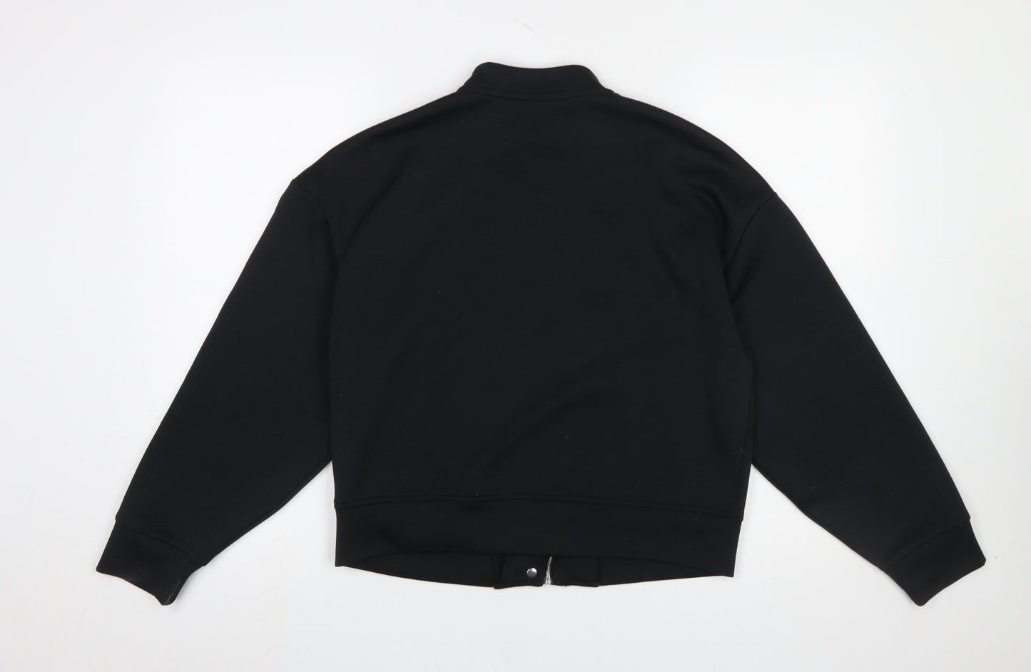 Dunnes Stores Women's Black Small Full Zip Sweatshirt with Snap Closure