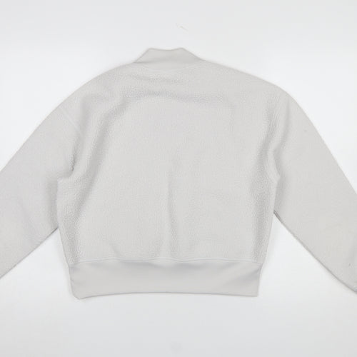 Puma Women Grey Fleece Pullover Sweatshirt Medium Polyester
