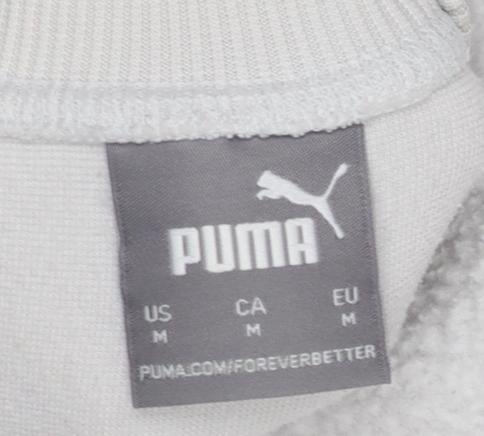 Puma Women Grey Fleece Pullover Sweatshirt Medium Polyester