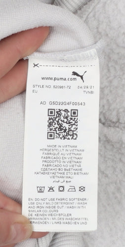 Puma Women Grey Fleece Pullover Sweatshirt Medium Polyester