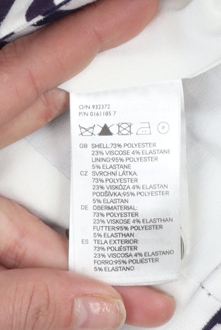 H&M Women Blue White Striped Double-Breasted Blazer Size 4