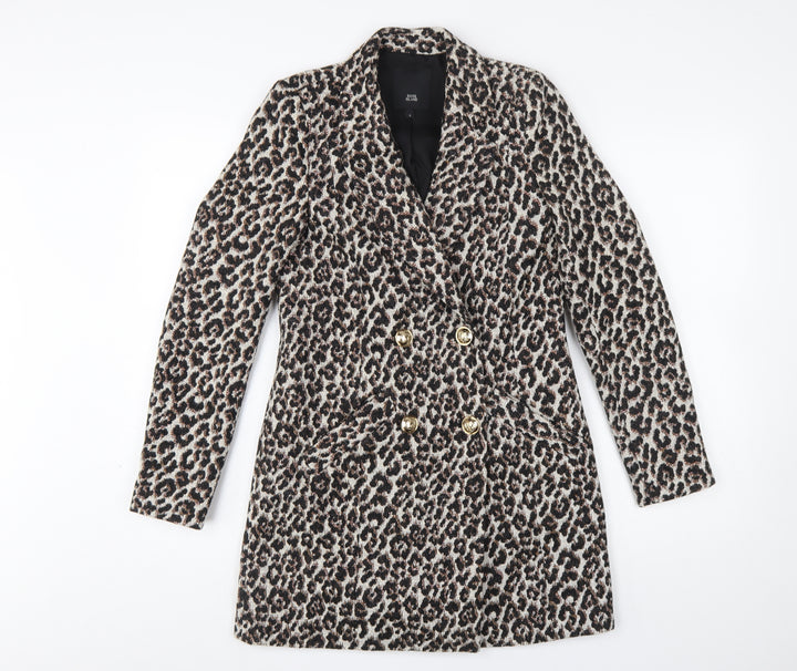River Island Women Brown Leopard Print Blazer Size 6