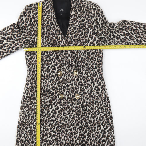 River Island Women Brown Leopard Print Blazer Size 6