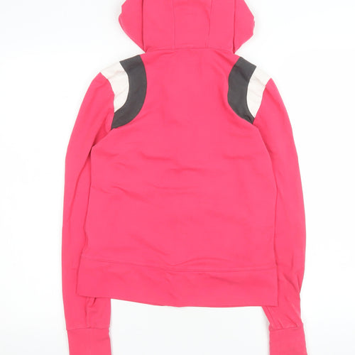 Nike Women's Pink Hooded Full Zip Cotton Blend Jacket Size S