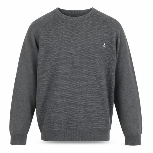 Holmes & Co Men’s Grey Cotton Knit Crew Neck Jumper XL