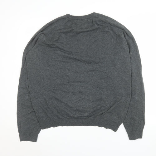 Holmes & Co Men’s Grey Cotton Knit Crew Neck Jumper XL