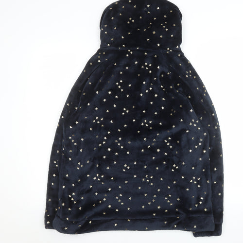 Tu Women's Blue Star Fleece Hooded Nightshirt Size 14