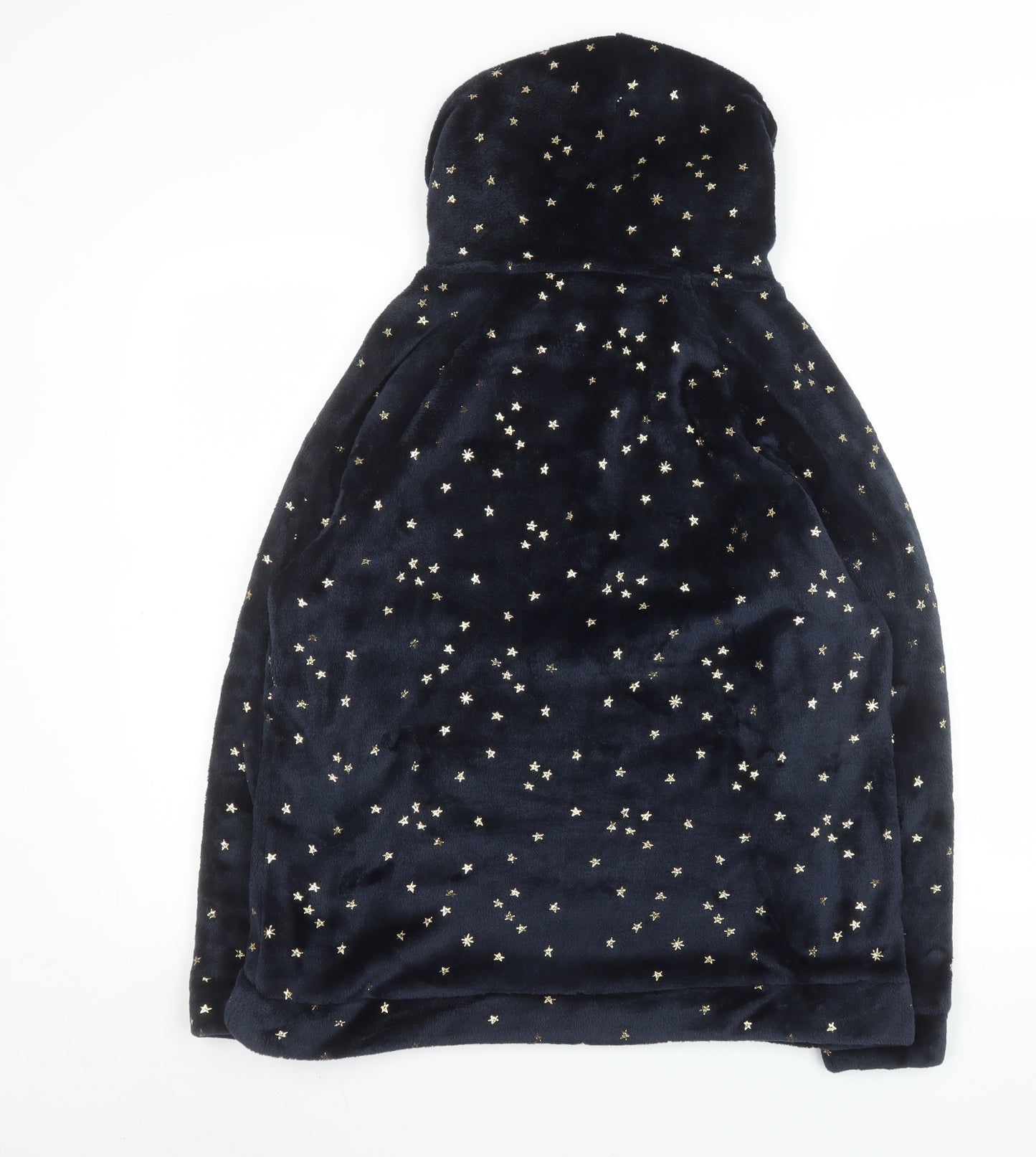 Tu Women's Blue Star Fleece Hooded Nightshirt Size 14