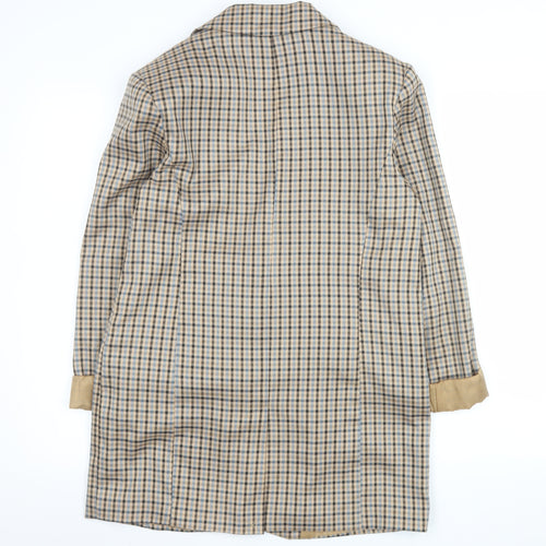 Primark Women Beige Check Single-Breasted Blazer Size 8