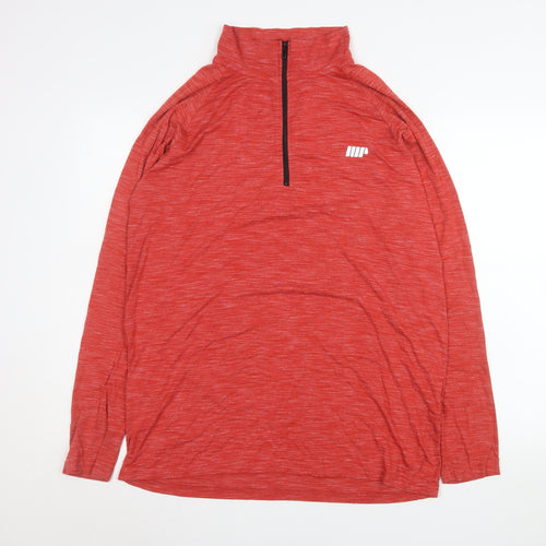 MyProtein Men's Red XL 1/4 Zip Lightweight Athletic Pullover Sweatshirt