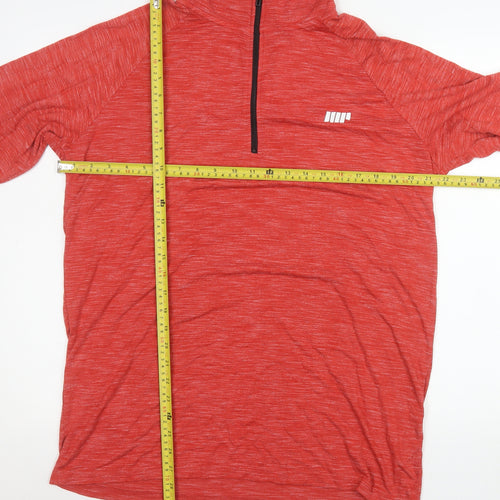 MyProtein Men's Red XL 1/4 Zip Lightweight Athletic Pullover Sweatshirt