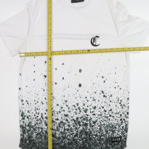 Closure London Men's White Graphic Print Crew Neck T-Shirt L
