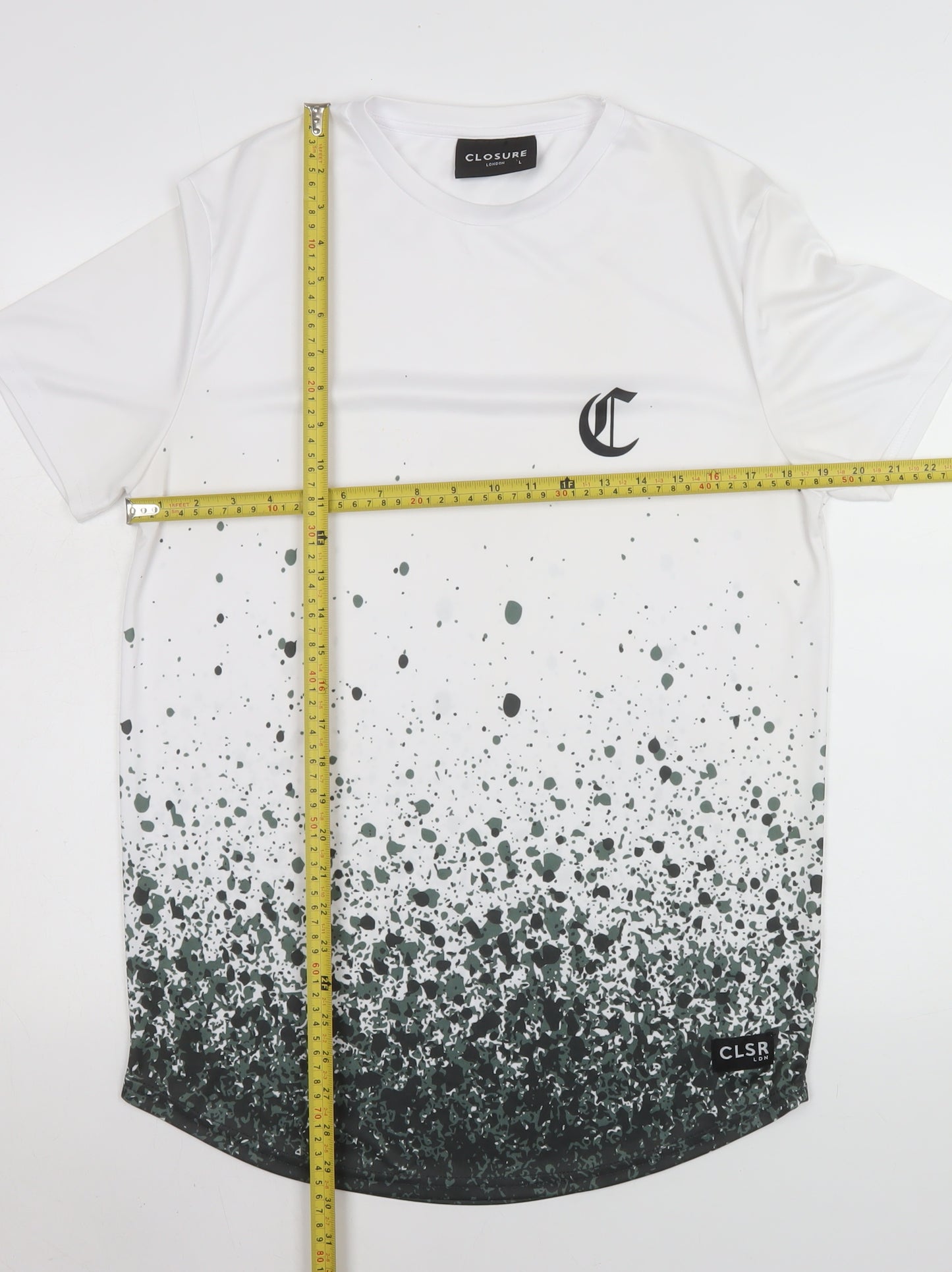 Closure London Men's White Graphic Print Crew Neck T-Shirt L