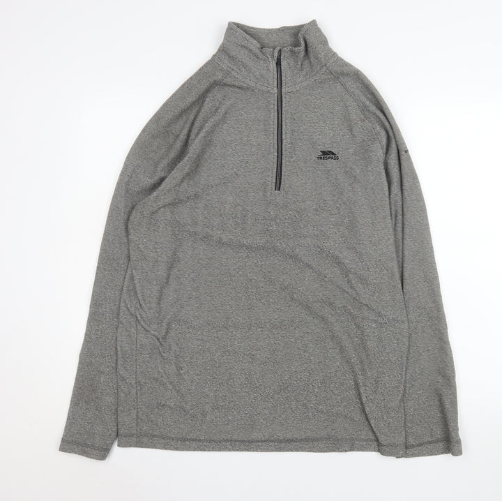 Trespass Men's Grey 1/2 Zip Pullover Sweatshirt L Outdoor Hiking Top