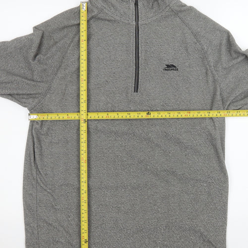 Trespass Men's Grey 1/2 Zip Pullover Sweatshirt L Outdoor Hiking Top