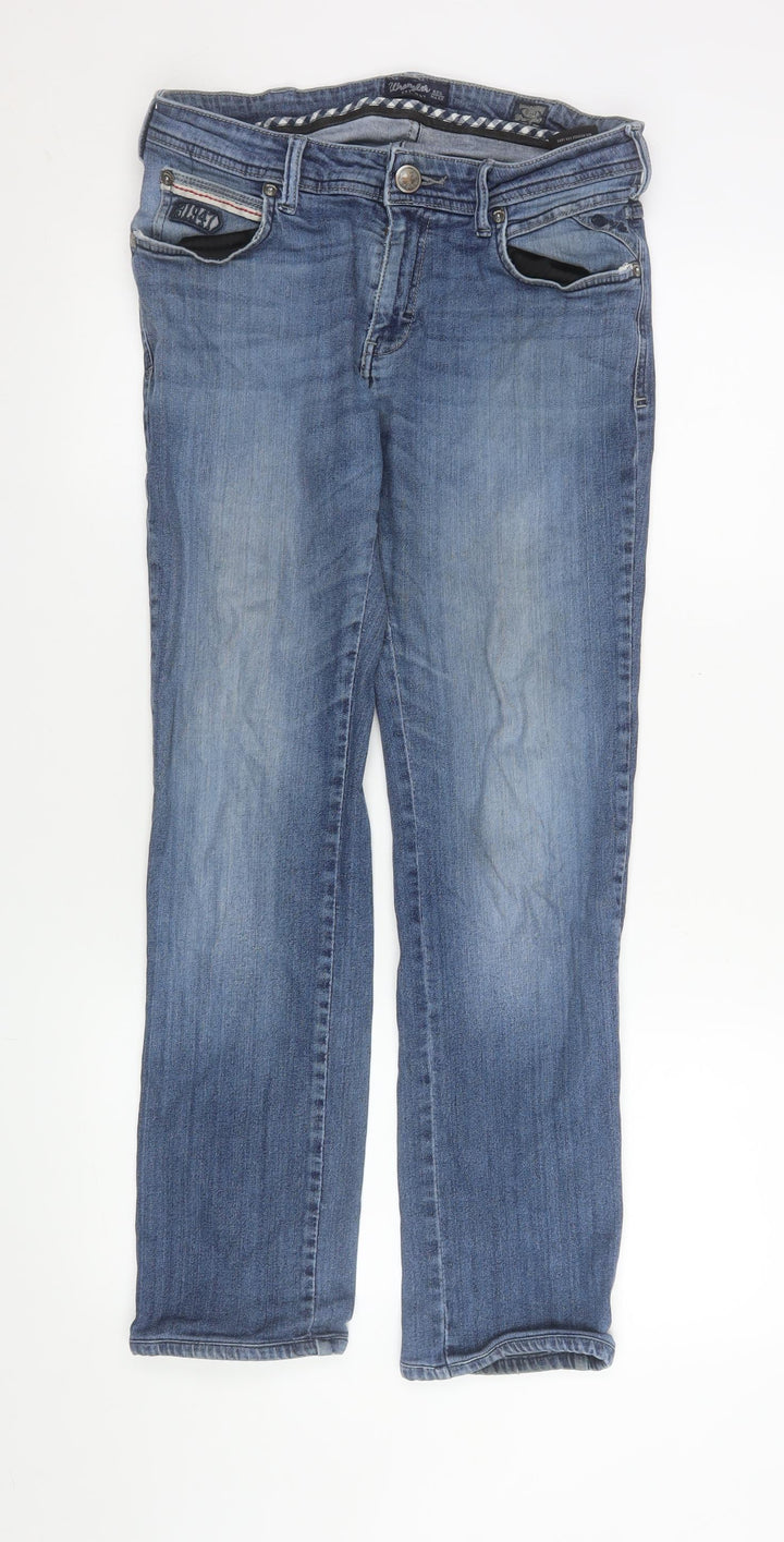 Wrangler Men's Blue Straight Regular Fit Denim Jeans Size 34