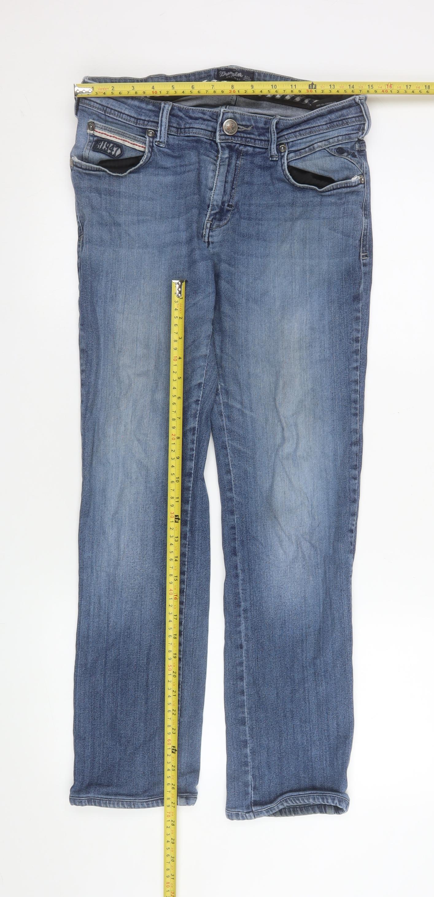 Wrangler Men's Blue Straight Regular Fit Denim Jeans Size 34