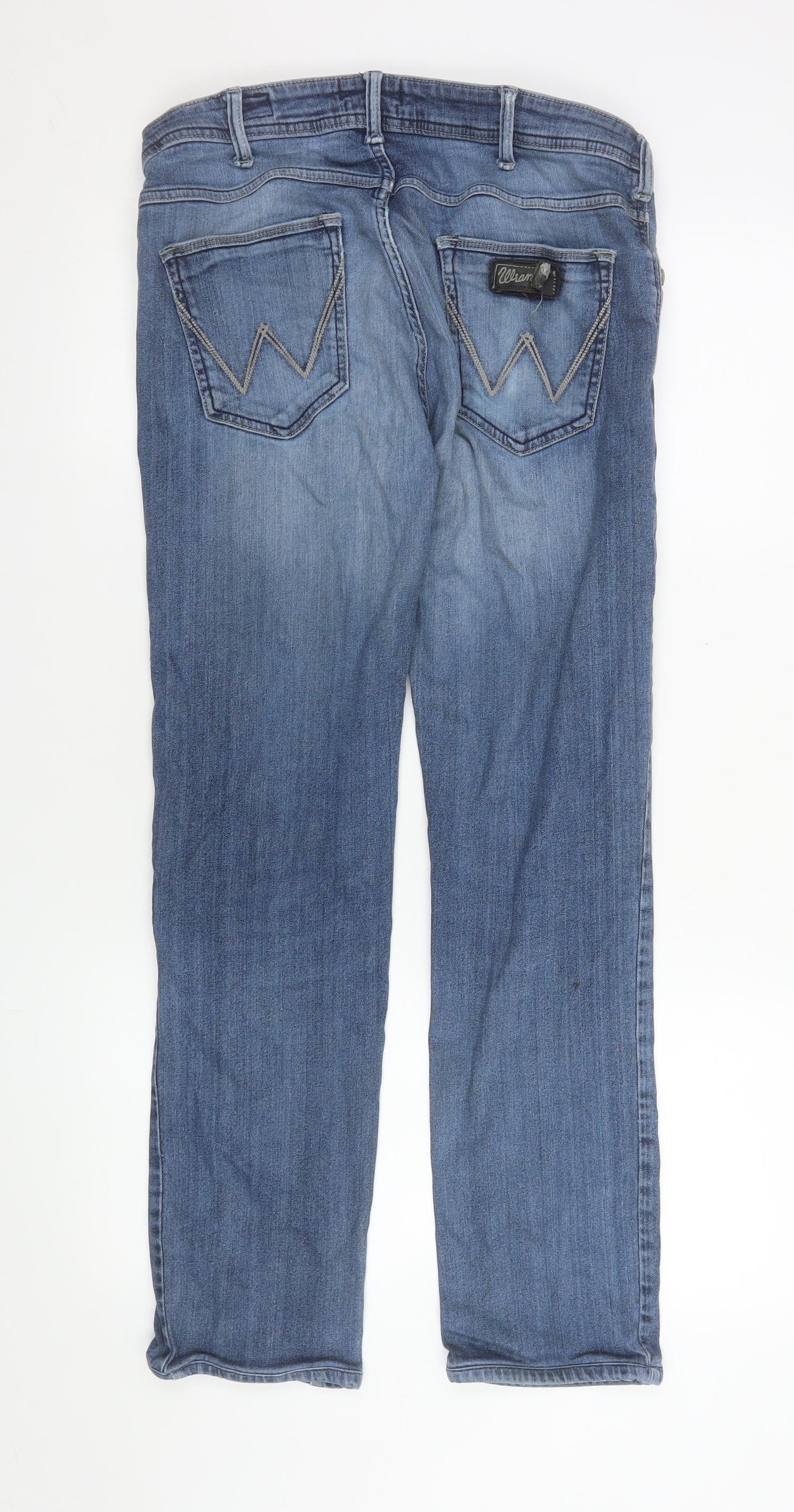 Wrangler Men's Blue Straight Regular Fit Denim Jeans Size 34