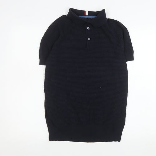 Tommy Hilfiger Men's Black Cotton Short Sleeve Polo Shirt Size S