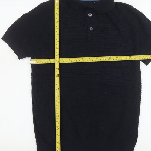 Tommy Hilfiger Men's Black Cotton Short Sleeve Polo Shirt Size S