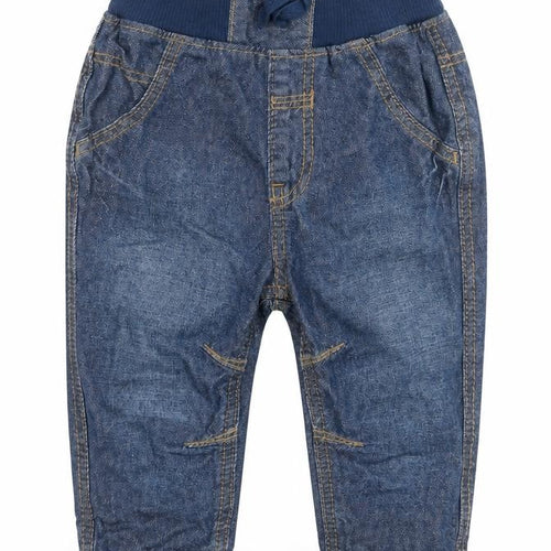 George Unisex Baby Blue Denim Jeans 3-6 Months Elastic Waist Drawstring