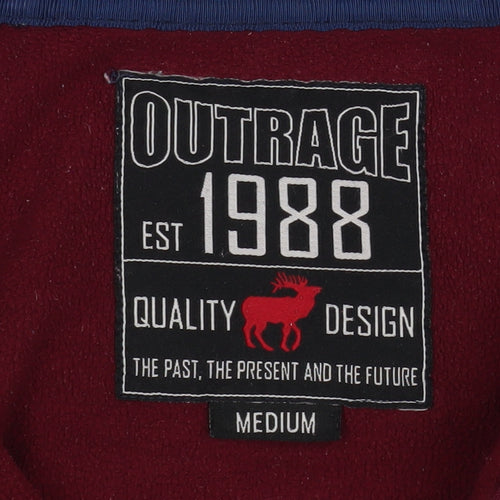 Outrage Men's Blue Medium Hooded Full Zip Cotton Blend Jacket