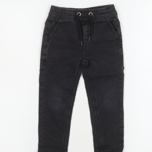 Dunnes Stores Boys Black Straight Jeans 2-3 Years Elastic Waist Denim