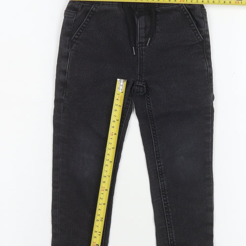 Dunnes Stores Boys Black Straight Jeans 2-3 Years Elastic Waist Denim